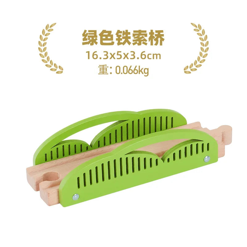 Wooden Train Tracks Accessories set Wood Railway Tracks Wooden Bridge Tunnel fit for Wood Tracks Toys Educational Toys