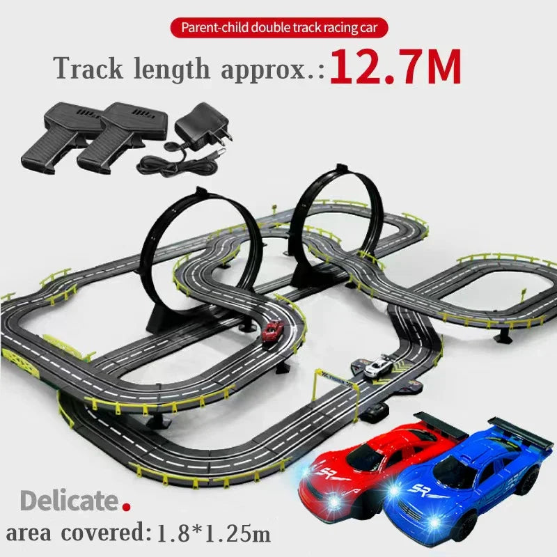 Electric 1/43 Rail Car Double Racing Track Toy Autorama Circuit Voiture Remote Control Car  Electric Railway Slot Race Car Toy