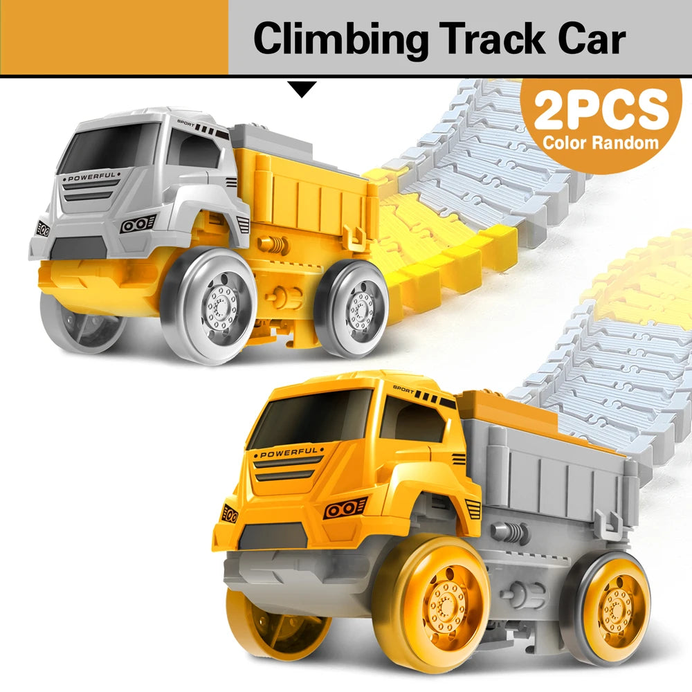 Magic Climbing electric Engineering car Racing Track dinosaur Car Flexible Educational Rail Car Puzzle Toy for Kids