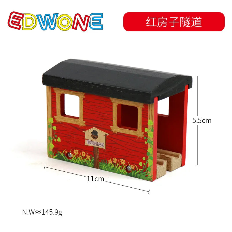 Wooden Train Tracks Accessories set Wood Railway Tracks Wooden Bridge Tunnel fit for Wood Tracks Toys Educational Toys