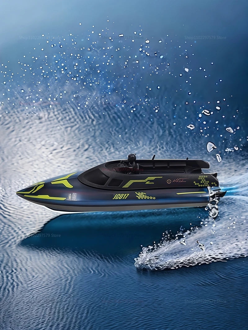 2025 JC017 RC Boat High Speed 2.4GHz Waterproof Electric Racing Toy 15 km/h Remote Control Boat for Boys Kids Teen Gift