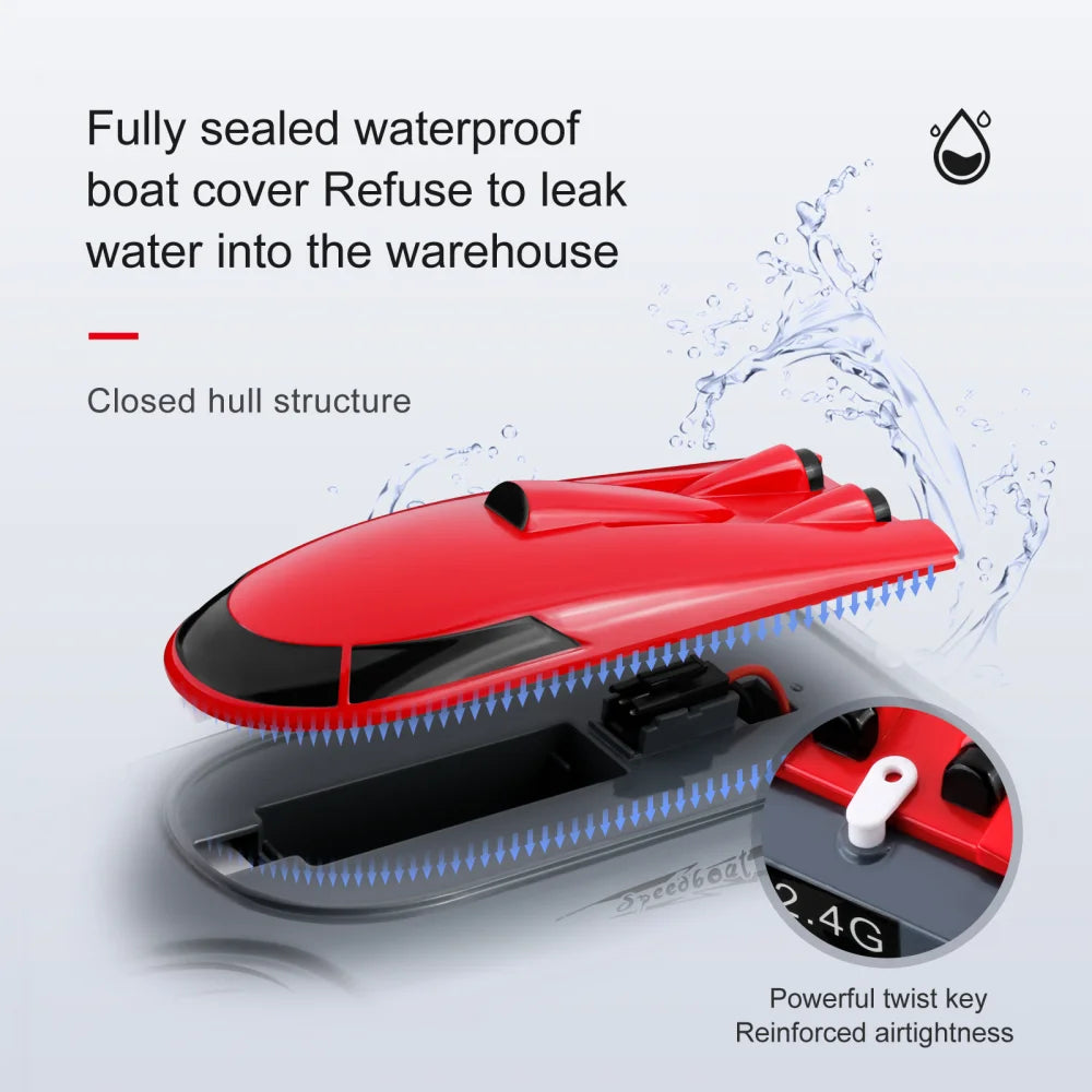 Rc Boat 20Km/h Remote Control Speedboat Dual Motor Radio-Controlled Racing Ship for Pools and Lakes Simulated Model Kids Gift