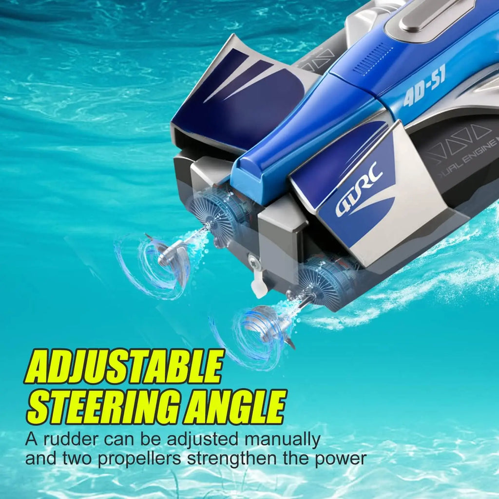 S1 2.4G High-speed Remote Control Speedboat 30 Km/h Waterproof Electric Remote Control Rowing Double Propoler Children's Gift