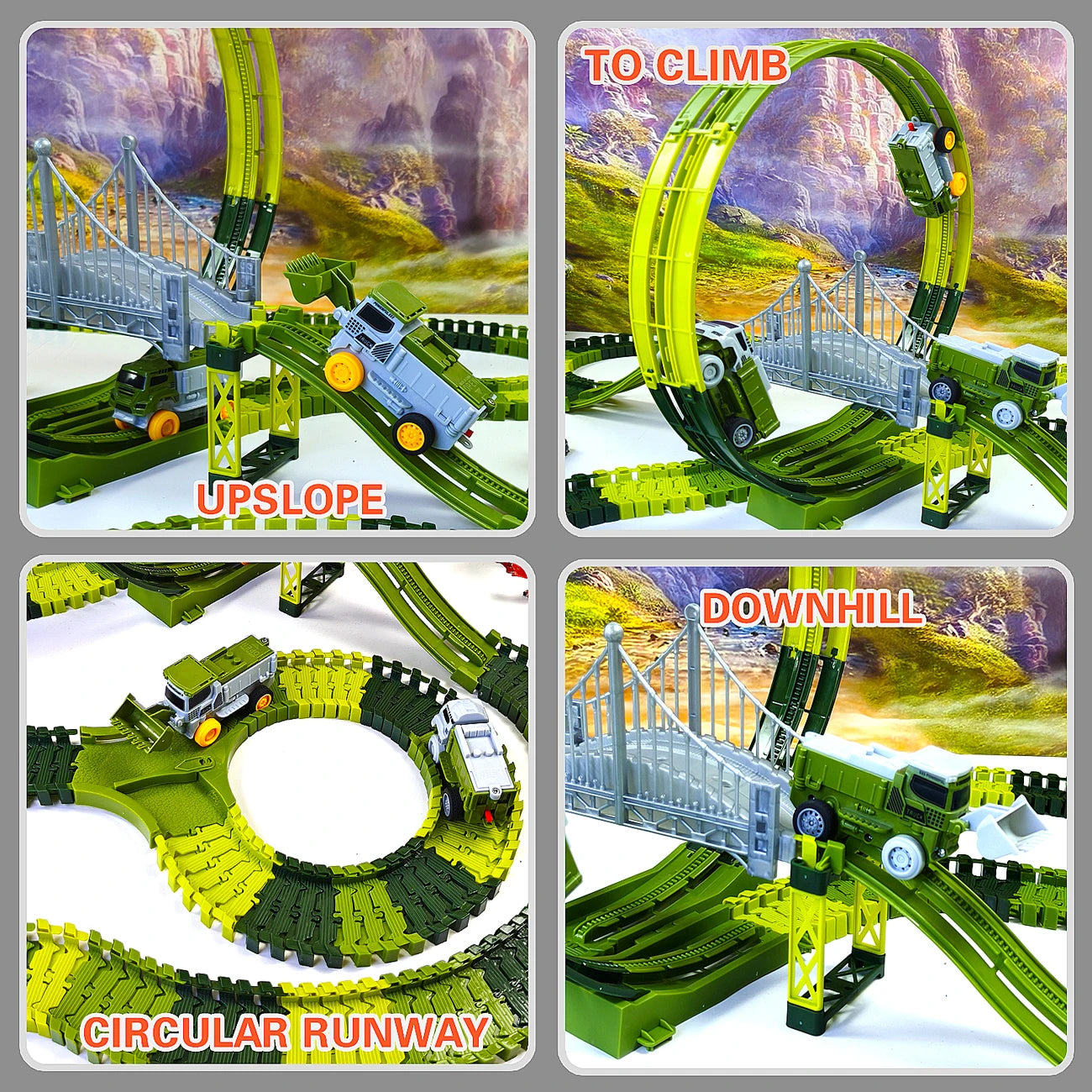 Magic Climbing electric Engineering car Racing Track dinosaur Car Flexible Educational Rail Car Puzzle Toy for Kids
