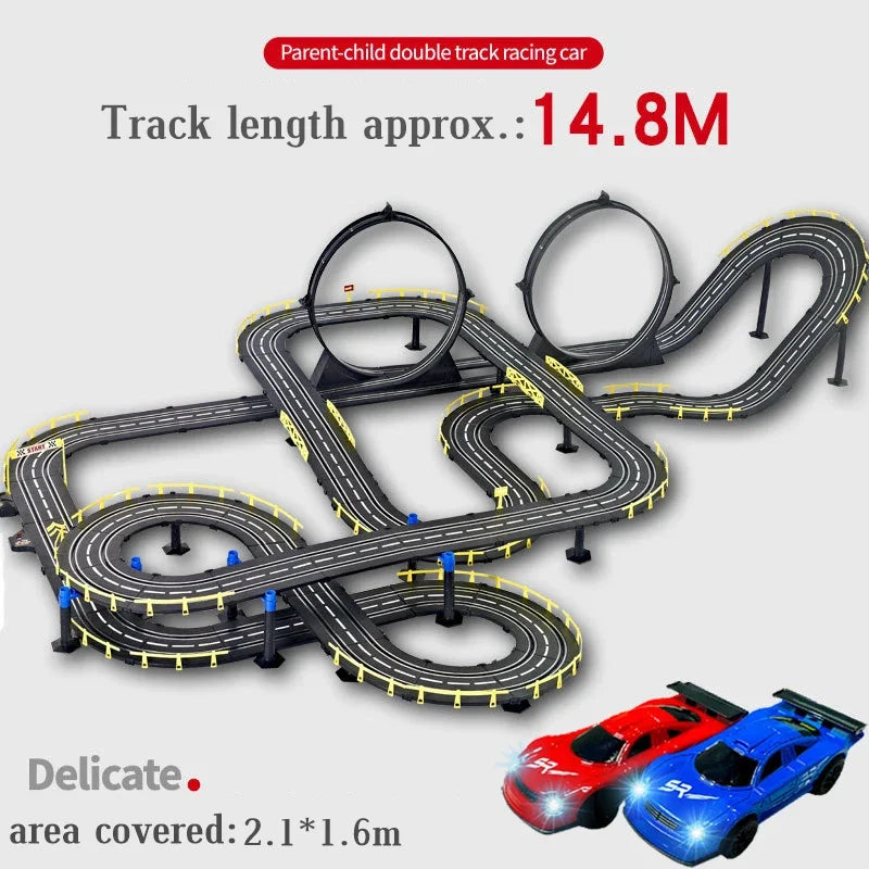 Electric 1/43 Rail Car Double Racing Track Toy Autorama Circuit Voiture Remote Control Car  Electric Railway Slot Race Car Toy
