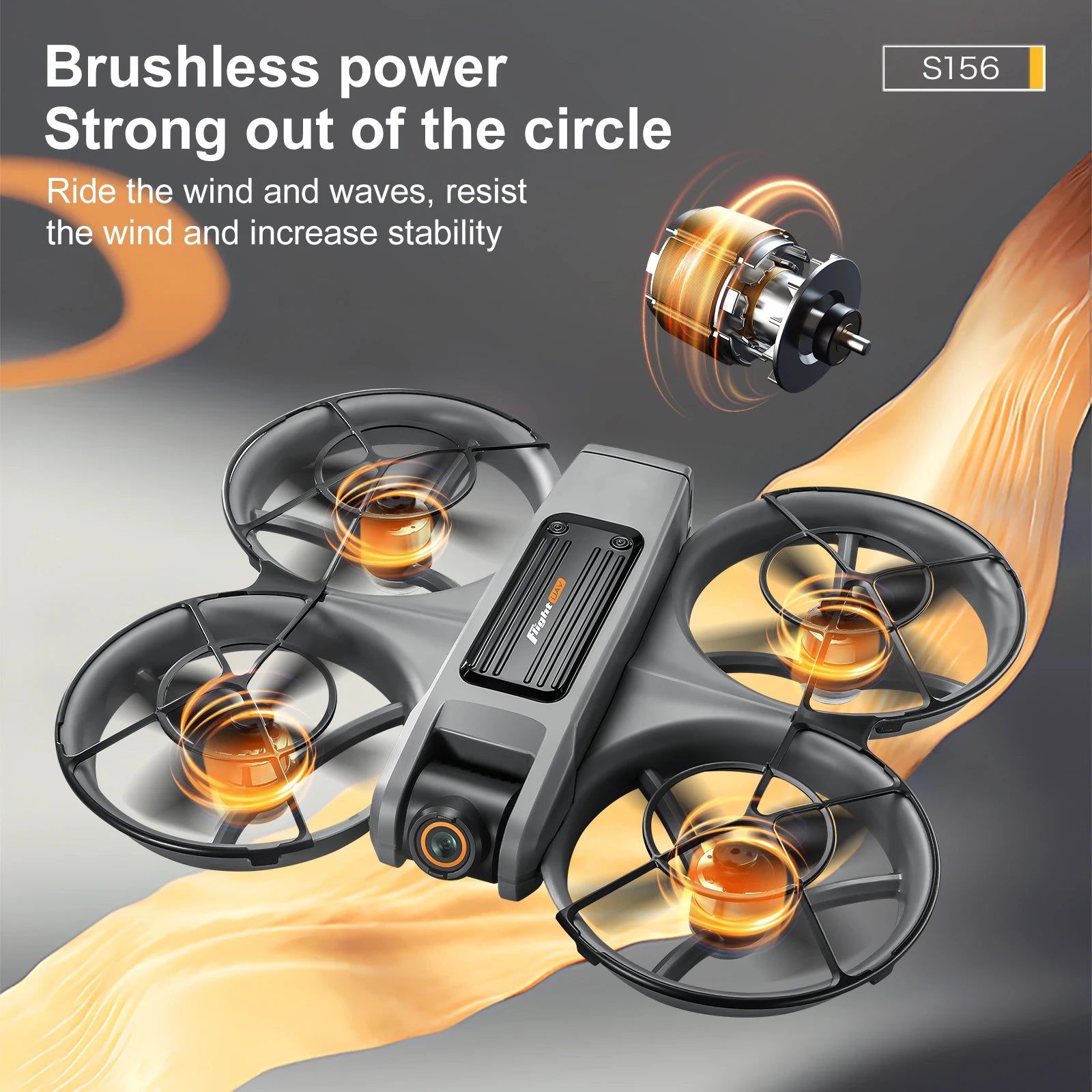 S156 RC Crossing Drone Aerial Vehicle With HD Display Screen Four Axis Brushless Optical Flow Remote Control Aircraft Large Size