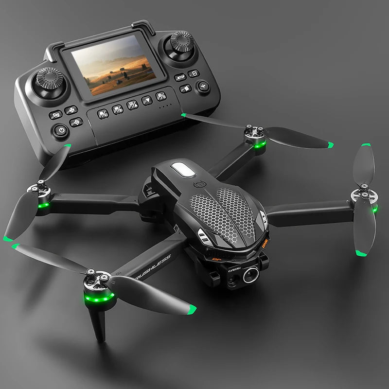 2025 S168 RC Drone 2.4inch Screen Brushless Motor 8K HD Dual Cameras Optical Flow Positioning Intelligent Avoidance Aircraft Toy