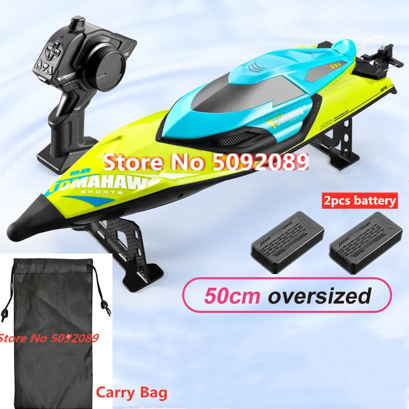70KM/H High Speed 50CM Big 200M Remote Control Ship Boat Rowing Waterproof Capsize Reset RC Racing Boat Speedboat Add Carry Bag