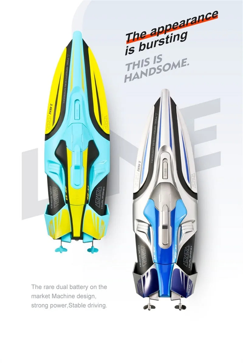S1 2.4G High-speed Remote Control Speedboat 30 Km/h Waterproof Electric Remote Control Rowing Double Propoler Children's Gift