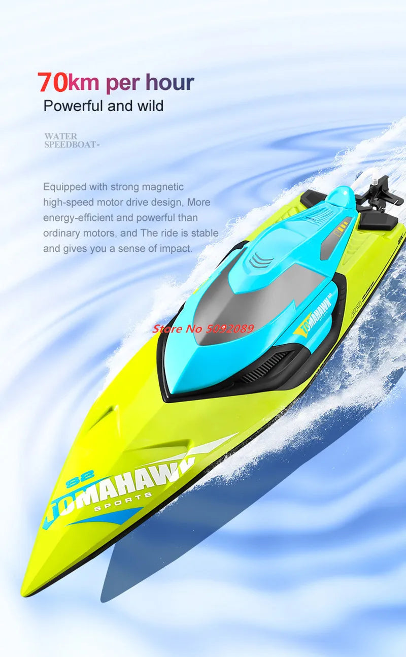 70KM/H High Speed 50CM Big 200M Remote Control Ship Boat Rowing Waterproof Capsize Reset RC Racing Boat Speedboat Add Carry Bag