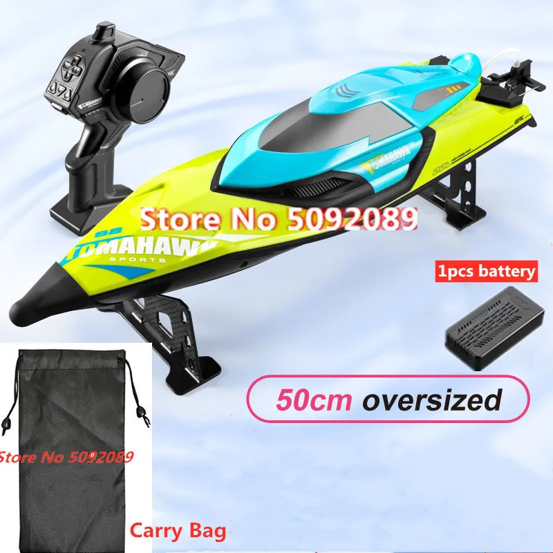 70KM/H High Speed 50CM Big 200M Remote Control Ship Boat Rowing Waterproof Capsize Reset RC Racing Boat Speedboat Add Carry Bag