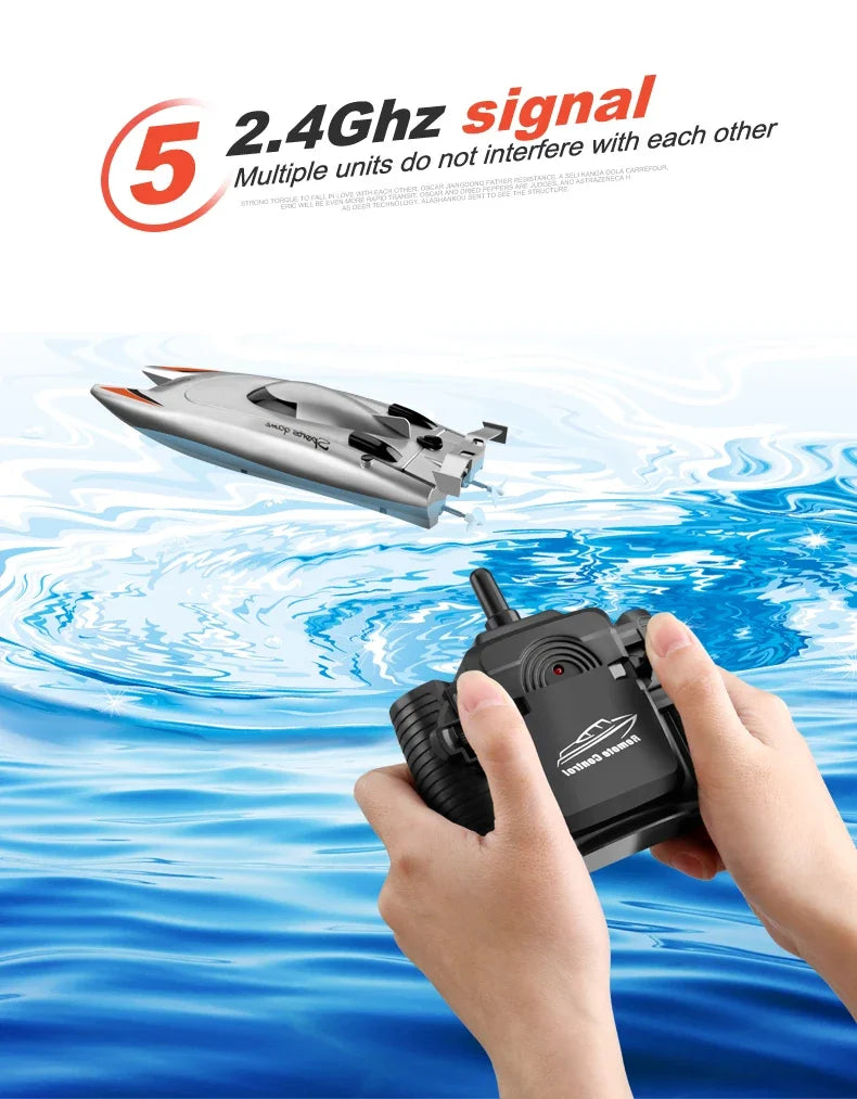 2.4G Radio Rc Boat 30Km/h Racing Boat High Speed Speedboat 20Mins Battery 2 Ch Dual Motor Waterproof Remote Control Ship Toy Boy