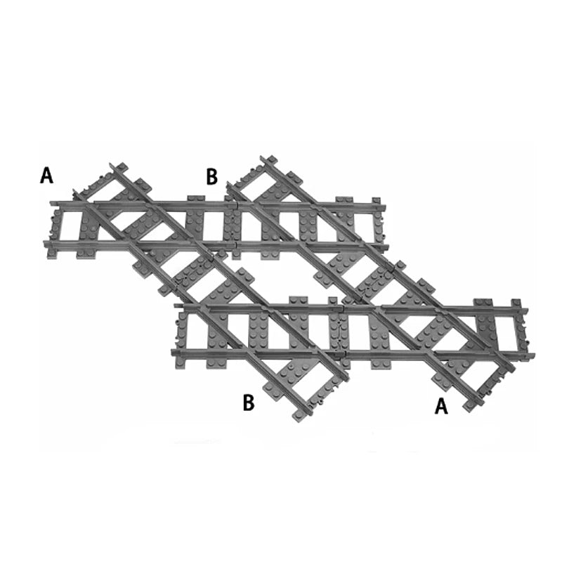 Train Track Combination, Cross Railway Building Block Scene, DIY Urban Railway Accessories, Children's Gifts and Toys