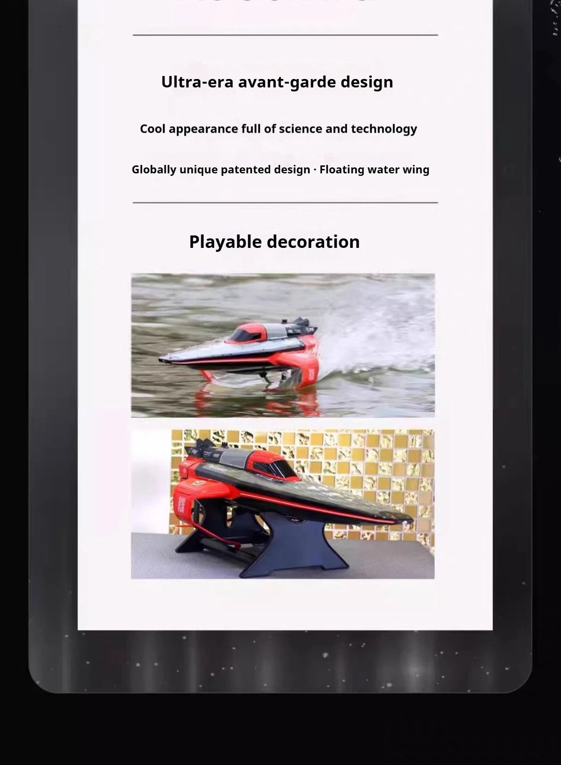 E1 Racebird Professional RC Remote Control Electric Boat High-Speed Water-Cooled Motor Hydrofoil Model Toy for Water Sports