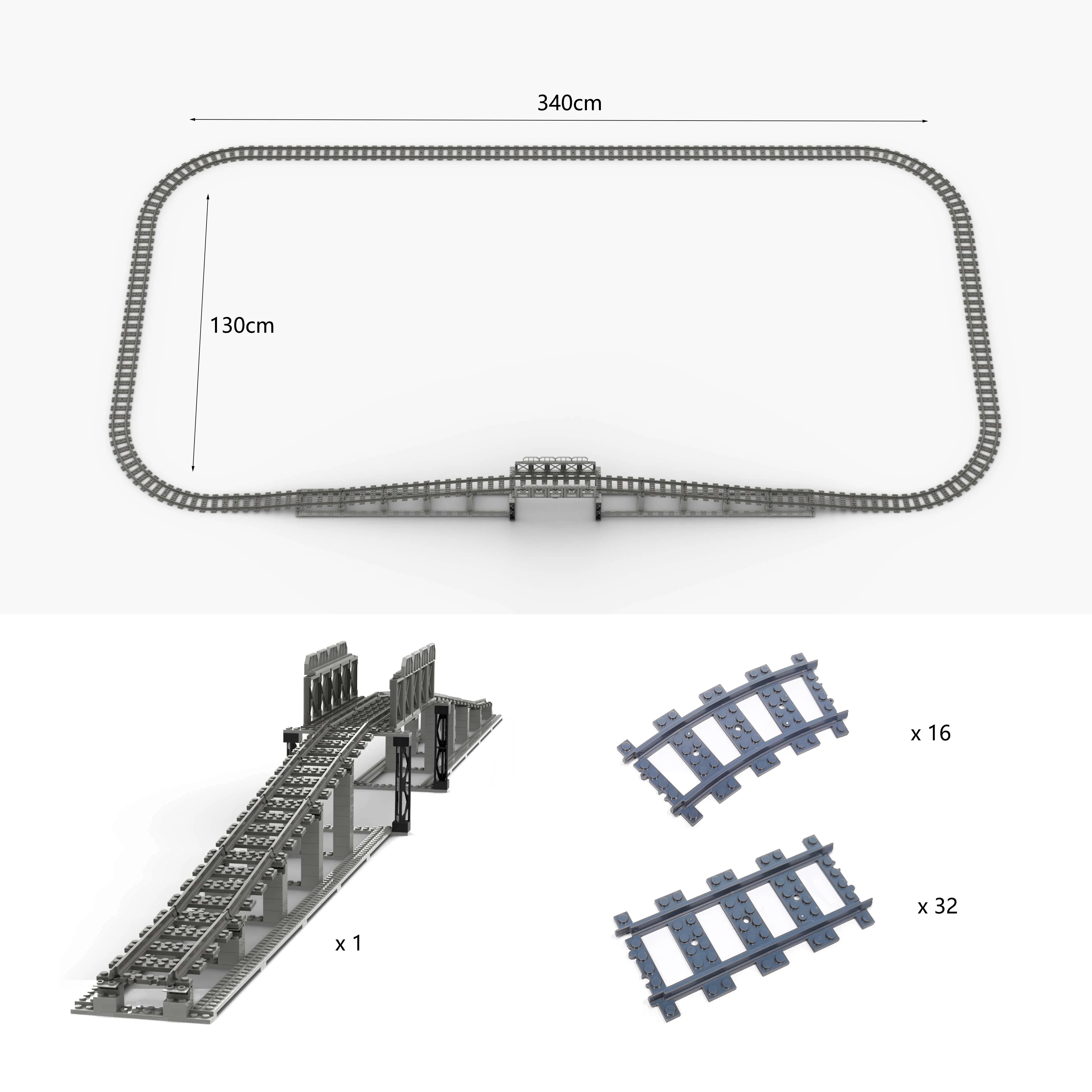 Train Track Combination, Cross Railway Building Block Scene, DIY Urban Railway Accessories, Children's Gifts and Toys