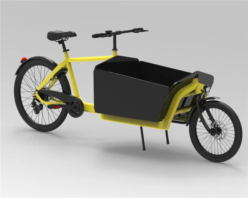 Electric Bicycle 250w Hub Motor Pedal 2 Wheel Bakfiets 7 Speed Steel Bike Frame Dutch Cargo Bike With For Child