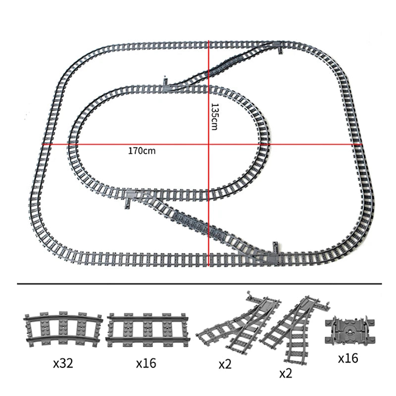 Train Track Combination, Cross Railway Building Block Scene, DIY Urban Railway Accessories, Children's Gifts and Toys