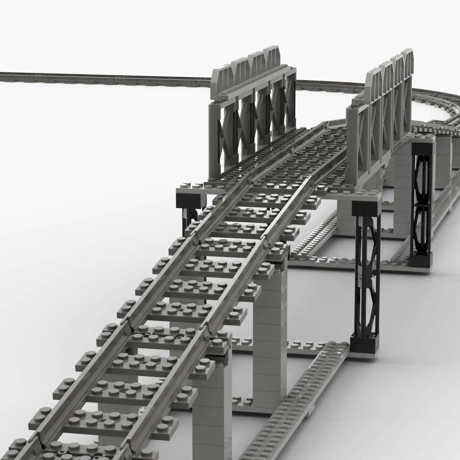 Train Track Combination, Cross Railway Building Block Scene, DIY Urban Railway Accessories, Children's Gifts and Toys