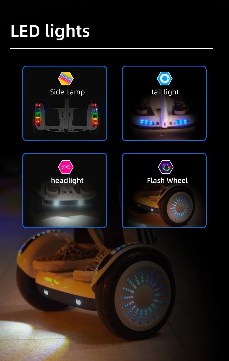 High Quality 36V Lithium Battery HoverBoard 8inch Bluetooth Self-Balancing Electric Scooter With Steering Handle