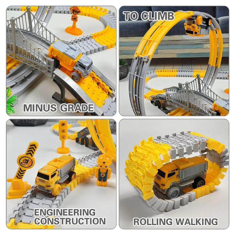 Climbing Track Track Car Train Toys Electric Railcar Puzzle Toys Electric Track Toy Mini Car Educational Kids Car Engineering