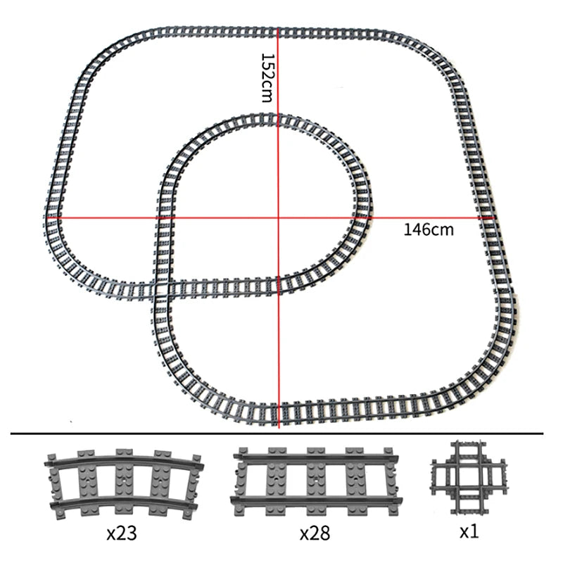 Train Track Combination, Cross Railway Building Block Scene, DIY Urban Railway Accessories, Children's Gifts and Toys