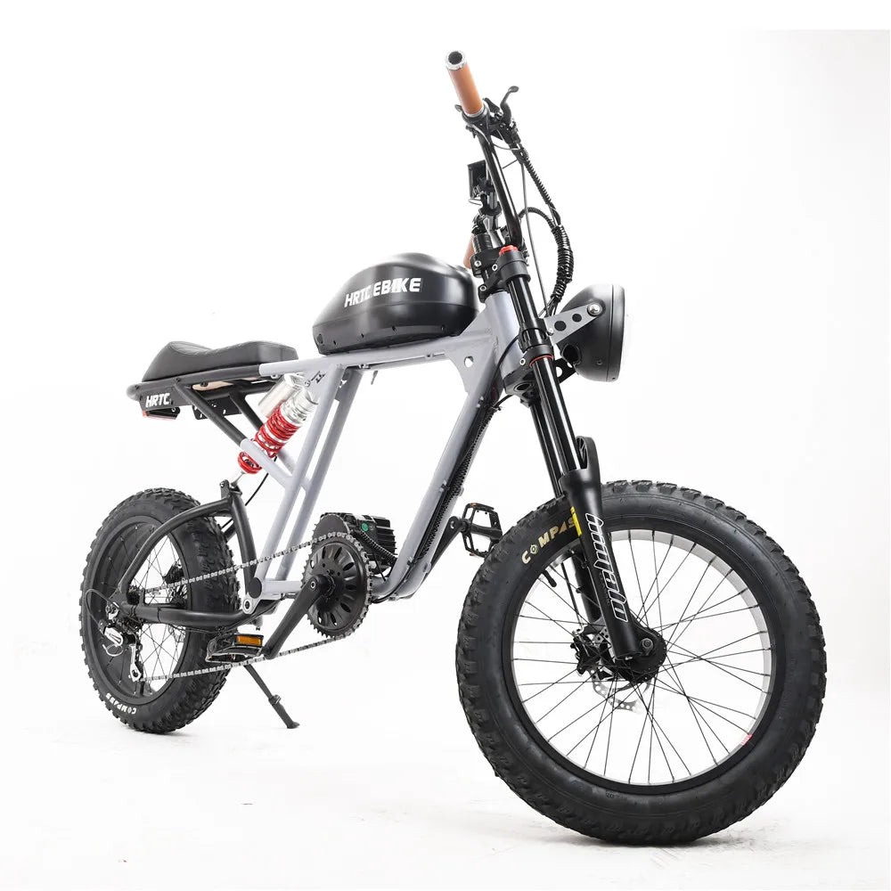 20 Electric Fat Tire Bike﻿﻿ Classic retro two-wheeled ebike bafang mid 1000w motorDual-shock cross-country electric bike