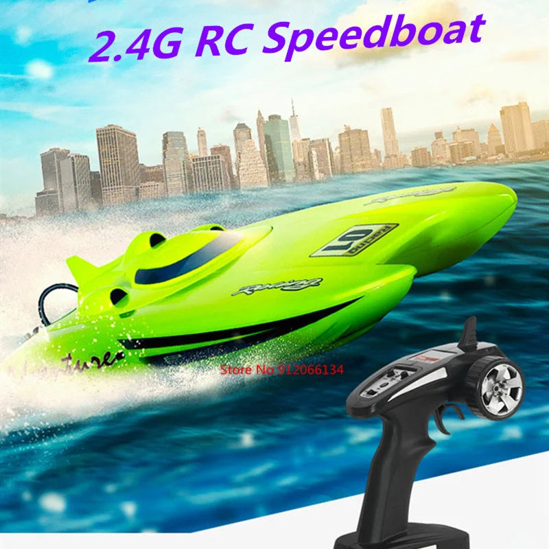 40KM/H Electric High Speed RC Speedboat 53CM Large Two-way Navigation Anti-Collision 2.4G RC Racing Boat Waterproof  Water Game