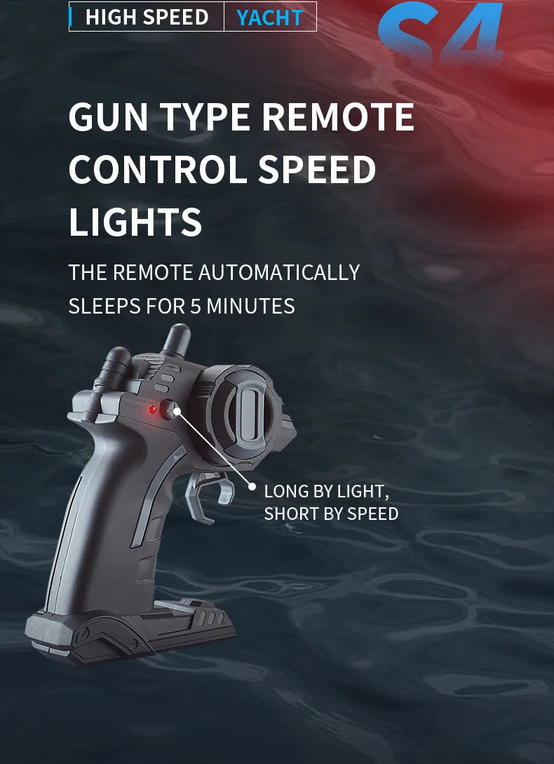 S4 Speedboat 2.4G High-Speed 15km/h Radio Remote Control Competitive Rowing Boat Charging Electric Water Toy for Boys Gift