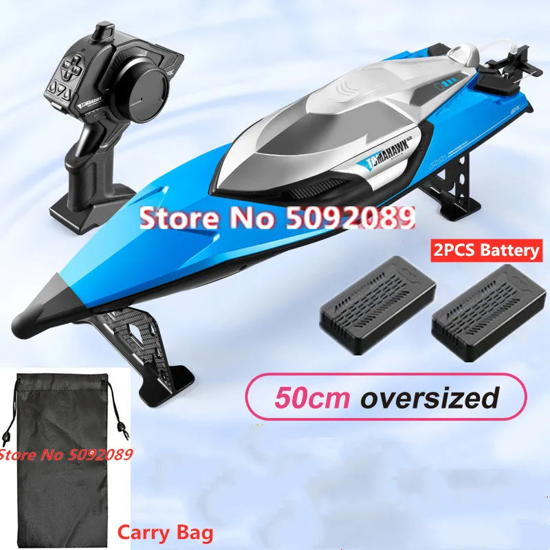 70KM/H High Speed 50CM Big 200M Remote Control Ship Boat Rowing Waterproof Capsize Reset RC Racing Boat Speedboat Add Carry Bag