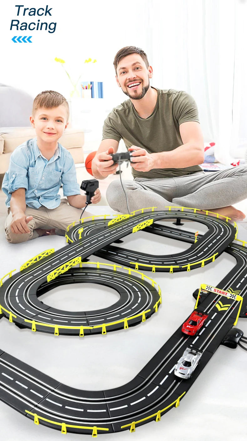 Electric 1/43 Rail Car Double Racing Track Toy Autorama Circuit Voiture Remote Control Car  Electric Railway Slot Race Car Toy