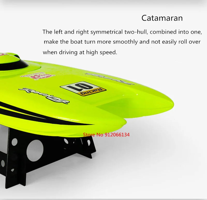 40KM/H Electric High Speed RC Speedboat 53CM Large Two-way Navigation Anti-Collision 2.4G RC Racing Boat Waterproof  Water Game
