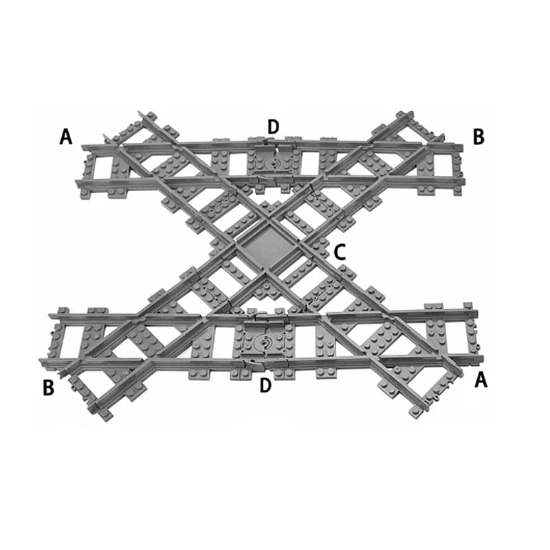 Train Track Combination, Cross Railway Building Block Scene, DIY Urban Railway Accessories, Children's Gifts and Toys