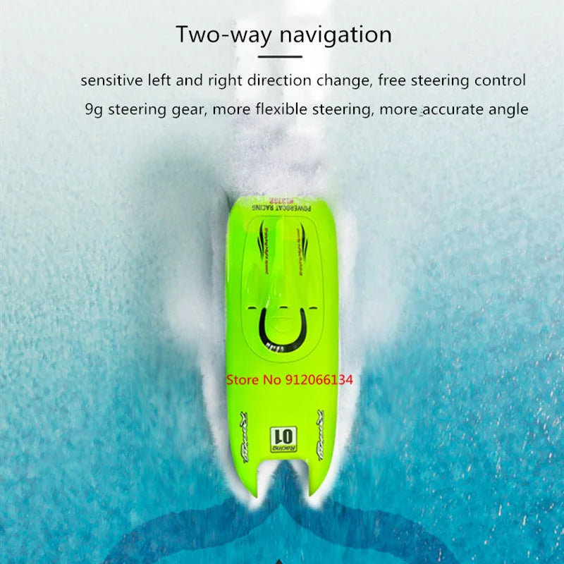 40KM/H Electric High Speed RC Speedboat 53CM Large Two-way Navigation Anti-Collision 2.4G RC Racing Boat Waterproof  Water Game