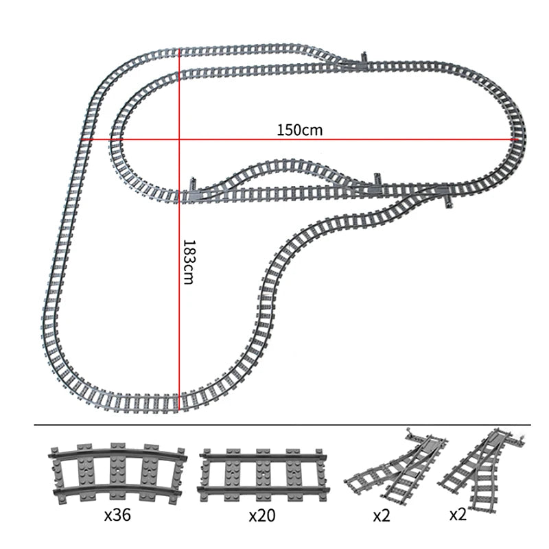 Train Track Combination, Cross Railway Building Block Scene, DIY Urban Railway Accessories, Children's Gifts and Toys