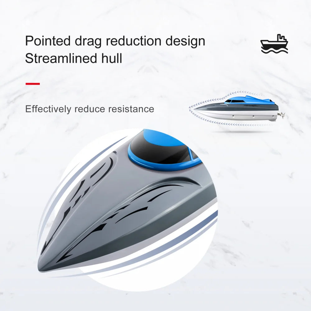 Rc Boat 20Km/h Remote Control Speedboat Dual Motor Radio-Controlled Racing Ship for Pools and Lakes Simulated Model Kids Gift