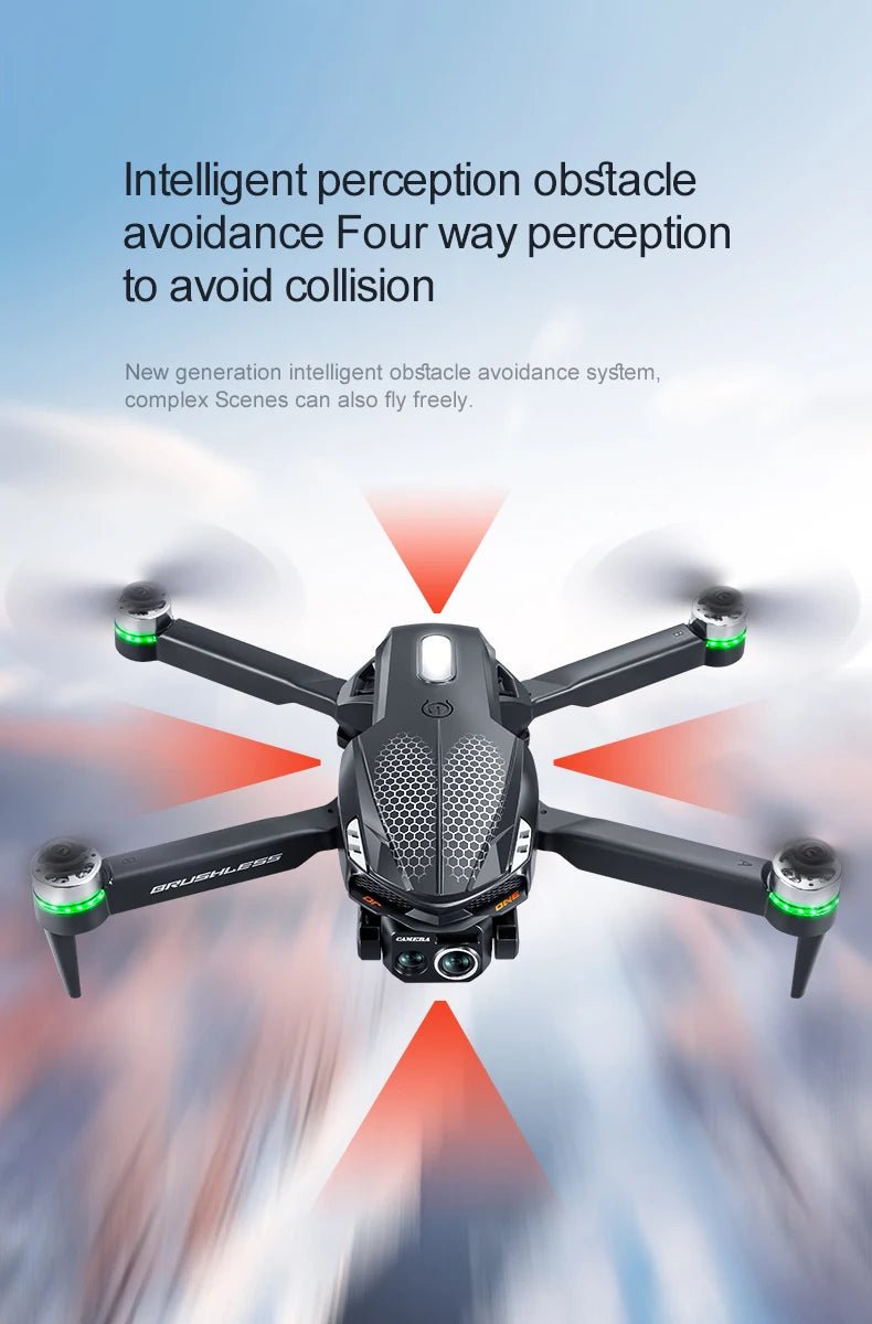 2025 S168 RC Drone 2.4inch Screen Brushless Motor 8K HD Dual Cameras Optical Flow Positioning Intelligent Avoidance Aircraft Toy