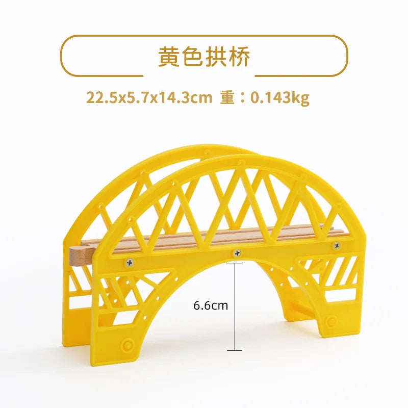 Wooden Train Tracks Accessories set Wood Railway Tracks Wooden Bridge Tunnel fit for Wood Tracks Toys Educational Toys