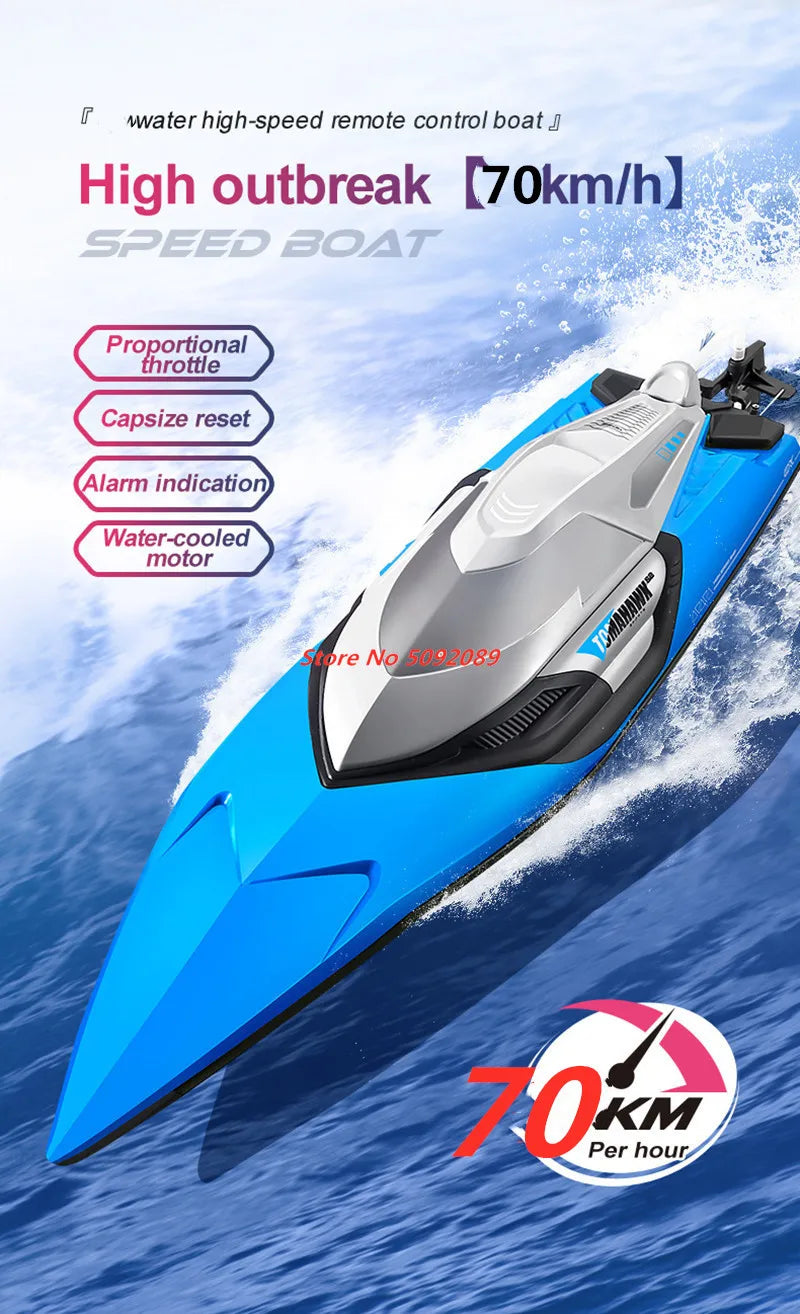 70KM/H High Speed 50CM Big 200M Remote Control Ship Boat Rowing Waterproof Capsize Reset RC Racing Boat Speedboat Add Carry Bag
