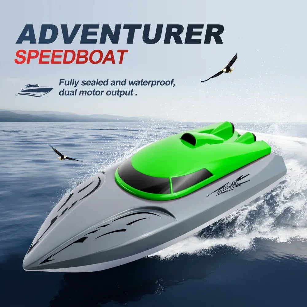 Rc Boat 20Km/h Remote Control Speedboat Dual Motor Radio-Controlled Racing Ship for Pools and Lakes Simulated Model Kids Gift