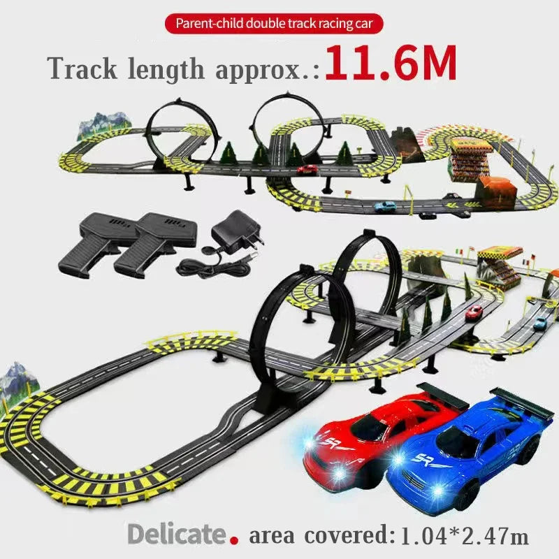 Electric rail car 1:43 double remote control racing track toy automatic racing electric track children Christmas gift