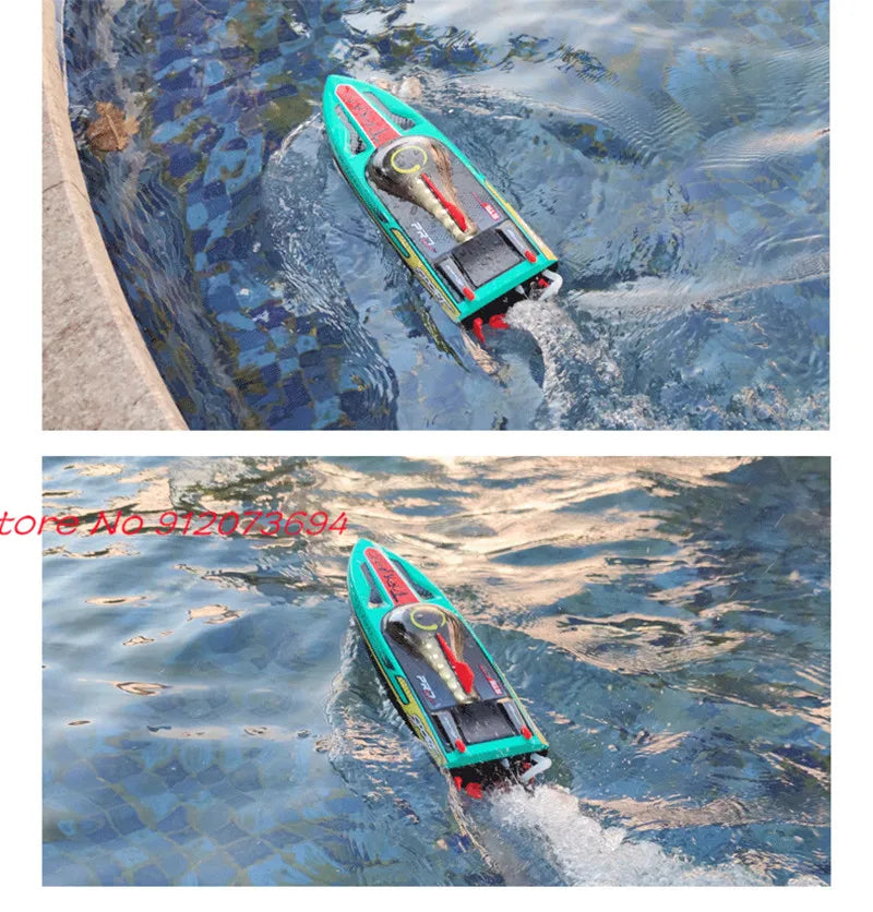 Waterproof Radio Control Electric Large Racing Speedboat Toy 80KM/H 200M 360° Turn LED Night Light Brushless High Speed RC Boat