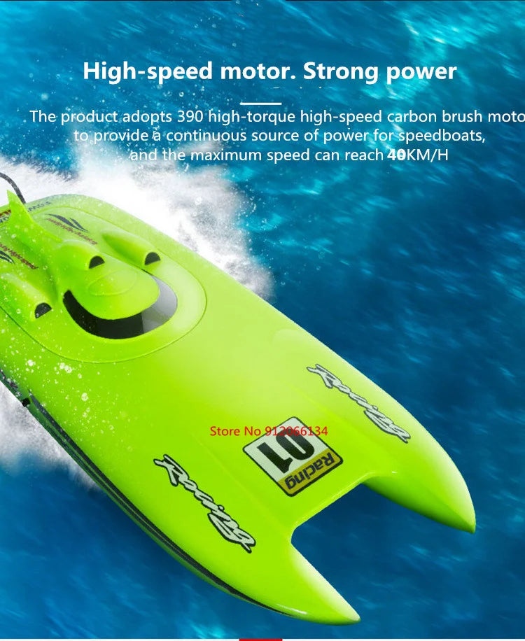 40KM/H Electric High Speed RC Speedboat 53CM Large Two-way Navigation Anti-Collision 2.4G RC Racing Boat Waterproof  Water Game
