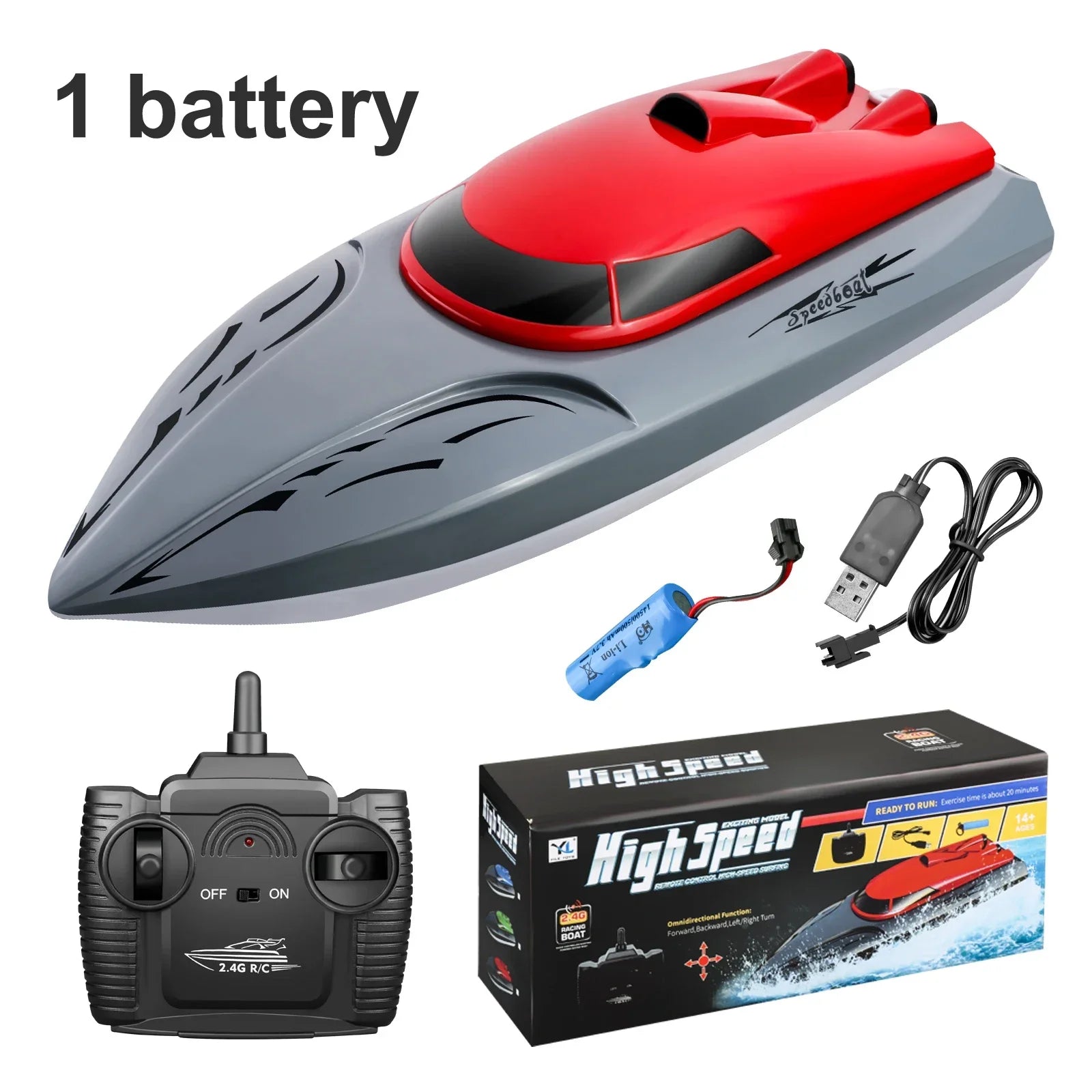 Rc Boat 20Km/h Remote Control Speedboat Dual Motor Radio-Controlled Racing Ship for Pools and Lakes Simulated Model Kids Gift