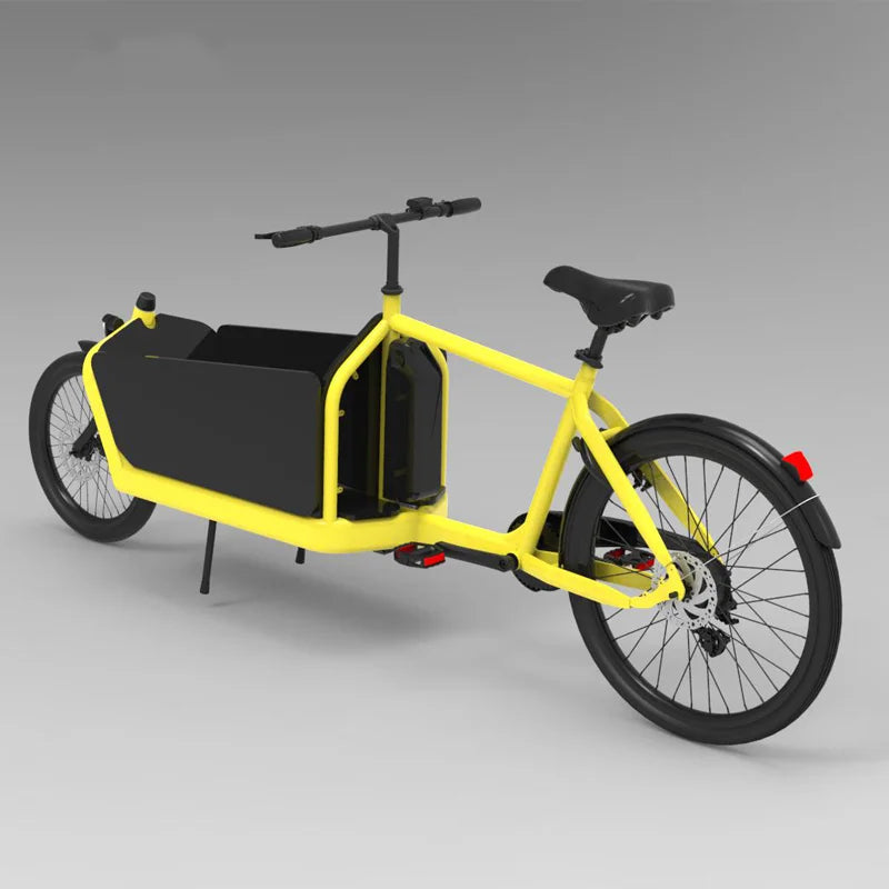 Electric Bicycle 250w Hub Motor Pedal 2 Wheel Bakfiets 7 Speed Steel Bike Frame Dutch Cargo Bike With For Child