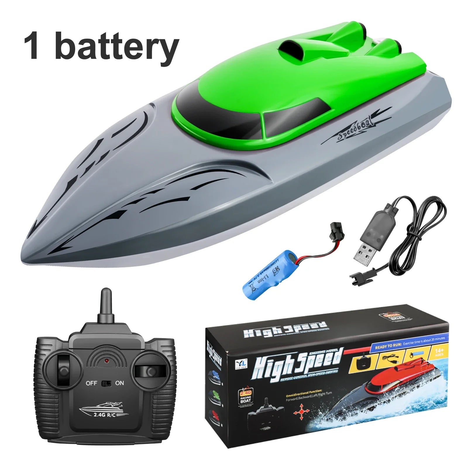 Rc Boat 20Km/h Remote Control Speedboat Dual Motor Radio-Controlled Racing Ship for Pools and Lakes Simulated Model Kids Gift