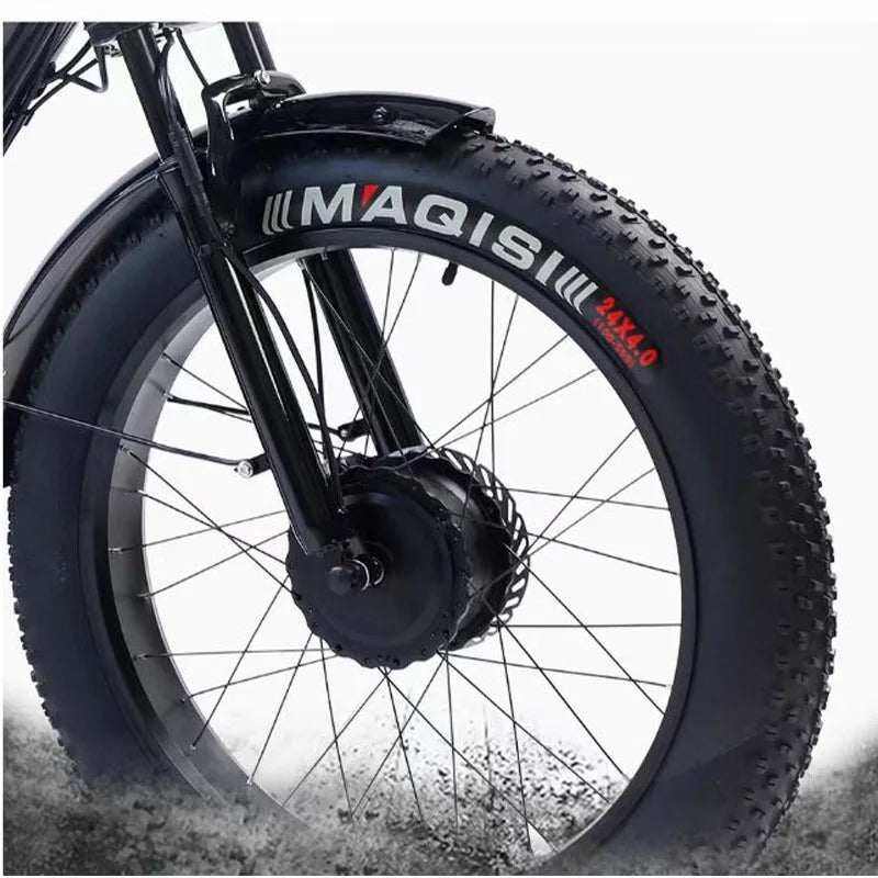 Electric Fat Bike 24 Inch Three Wheel Electric Bicycle Powerful Snow Mountain Electric Bike Adult Men's Women's