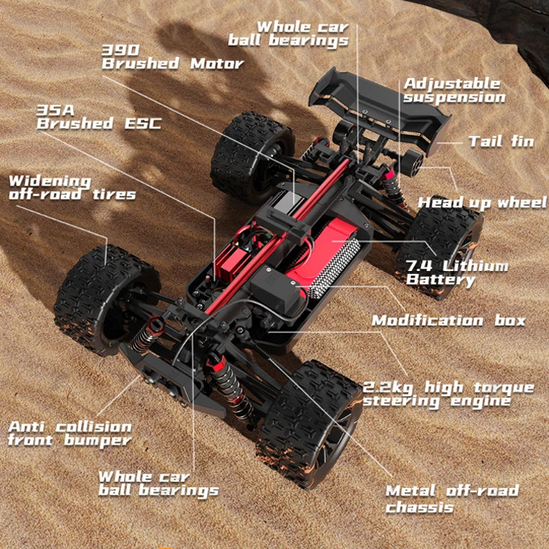 4WD 1:16 85KM/H Super Brushless 50KM/H Brushed RC Car 4x4 Off Road Remote Control High Speed Drift Racing Truck Toy Kids Adults