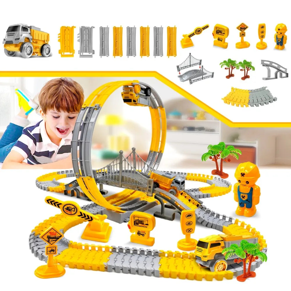 Climbing Track Track Car Train Toys Electric Railcar Puzzle Toys Electric Track Toy Mini Car Educational Kids Car Engineering