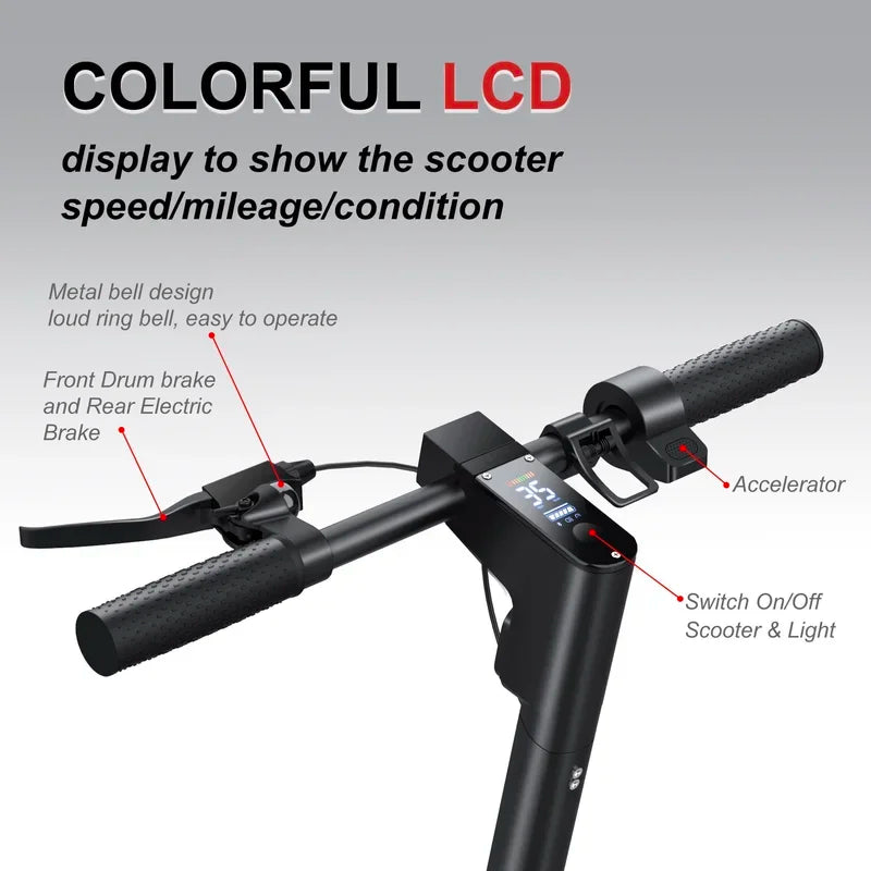 Electric Scooter: 500W Power, 35km/h Max Speed, APP-Enabled, Shock Absorption, Anti-Skid Tires, Foldable for Adult Use.