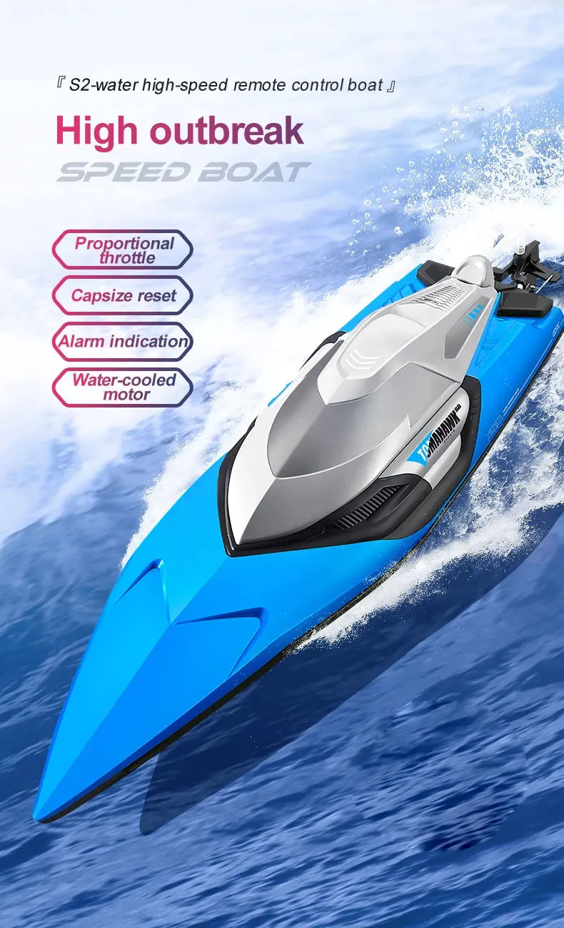 50CM RC Boat 50KM/H Professional Remote Control Speedboat High Speed Racing Big RC Yacht Endurance 20 Minutes Kids Boys Gifts